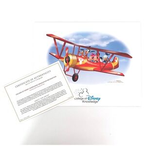Don Williams College of Disney Knowledge Graduation Lithograph w‎ COA